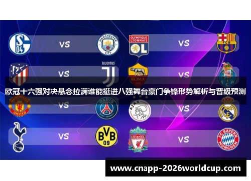 欧冠十六强对决悬念拉满谁能挺进八强舞台豪门争锋形势解析与晋级预测